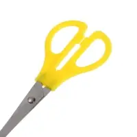 Ножницы 13 см (+-0.5 см) пластиковые ручки, МИКС, закругленные концы, лезвие с линейкой