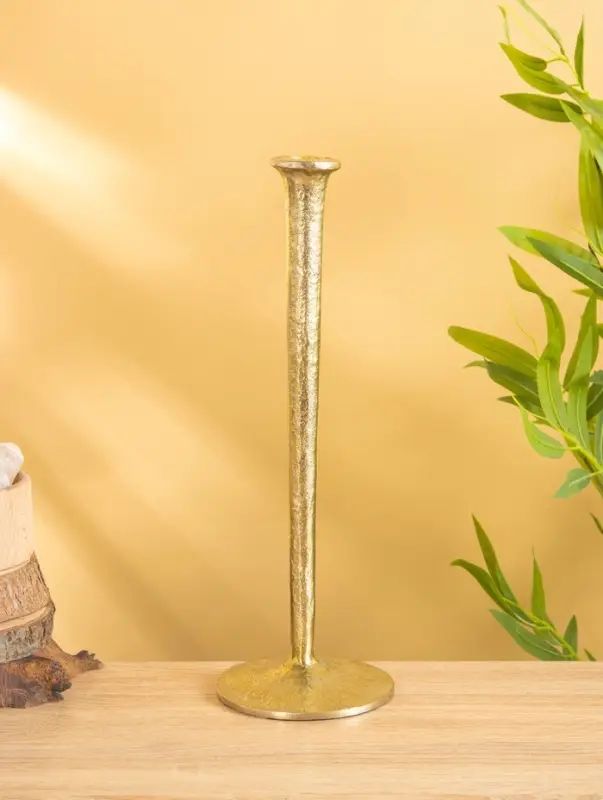 Подсвечник  Подсвечник "Флейта" алюминий 37 см, цв. золото