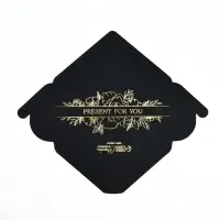 Конверт для денег Present for you, 16.5&times;8 см, тиснение, чёрный крафт