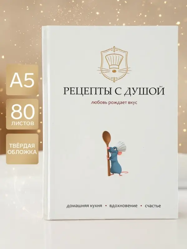 Книга для записи рецептов А5, 80 листов, &laquo;Мышка&raquo;
