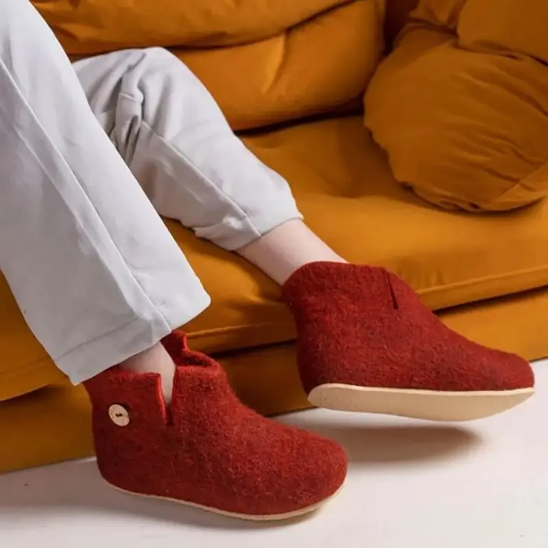 Домашние валенки Wild, красно-коричневые (терракот), размер 42