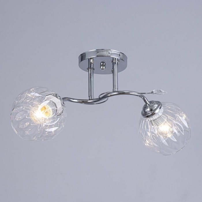 Люстра потолочная Дебра 2х40Вт Е27 Хром 46x19x22 см Люстра потолочная Дебра 2х40Вт Е27 Хром 46x19x22 см