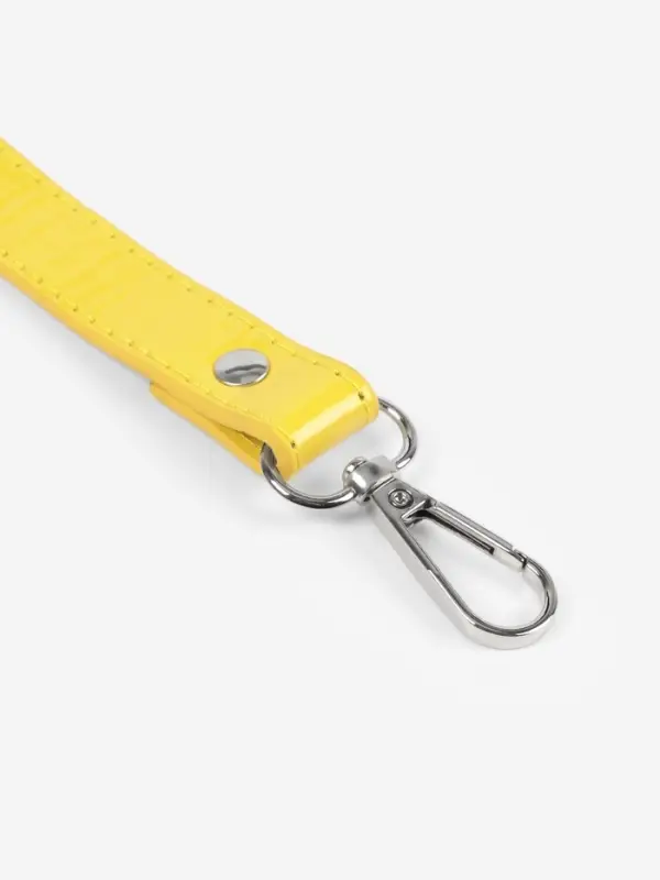 Ручка для сумки из экокожи, с карабинами, 125&times;1.8 см, жёлтая