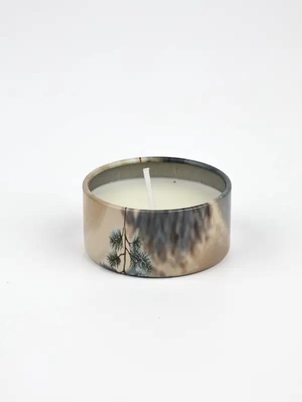 Набор свечей 2 шт. в железной банке «Лошади», аромат мандарин и еловые ветки, диам 4,8 см Набор свечей 2 шт. в железной банке «Лошади», аромат мандарин и еловые ветки, диам 4,8 см