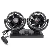 Вентилятор автомобильный двойной AVS 8098 12B 4" (корпус: пластик, цвет:чёрный)