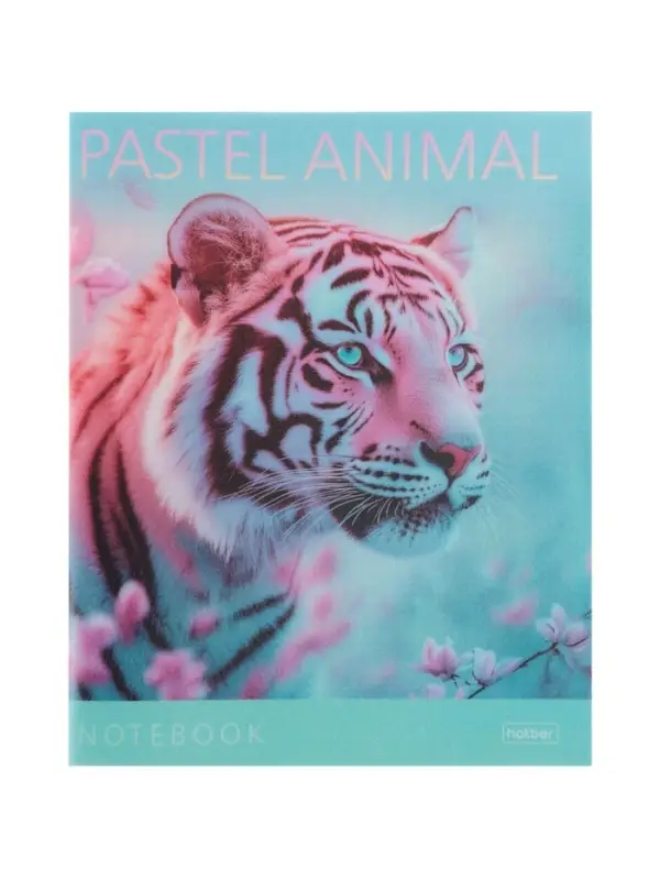 Тетрадь 96л кл Hatber "Pastel Animals", пласт обл с печатью, 60-65г/м&sup2; 5В МИКС
