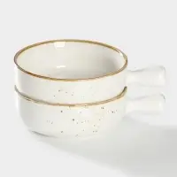 Кокотницы «Церера», набор 2 шт., d=15 см, 500 мл, фарфор, белые Кокотницы «Церера», набор 2 шт., d=15 см, 500 мл, фарфор, белые