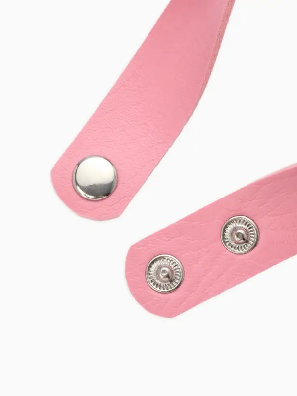 Браслет кожаный &laquo;Летучая мышь&raquo;, розовый в серебре