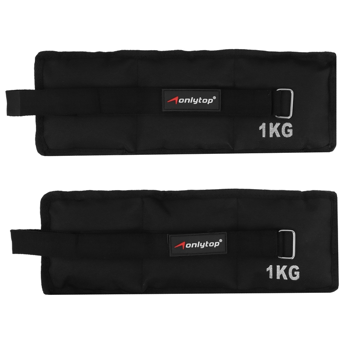 Утяжелители ONLYTOP, 2 шт. х 1 кг, цвет чёрный Утяжелители ONLYTOP, 2 шт. х 1 кг, цвет чёрный