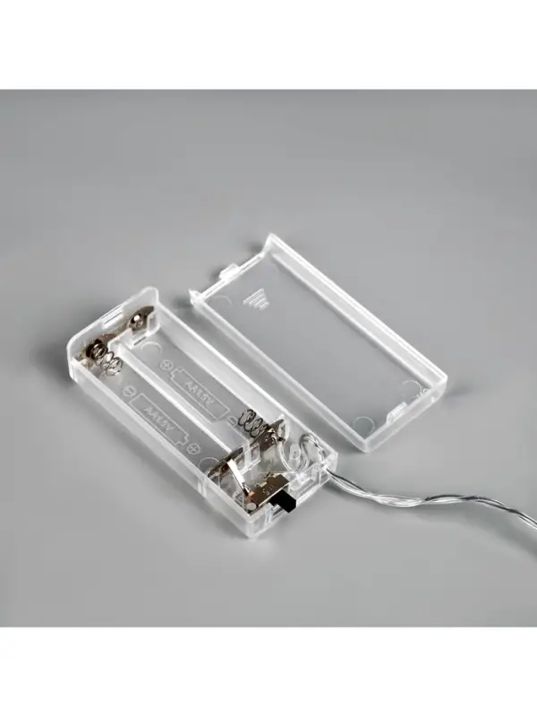 Гирлянда &laquo;Нить&raquo; 2.5 м с насадками &laquo;Листочек&raquo;, IP20, прозрачная нить, 10 LED, от батареек АА&times;2, свечение тёплое белое