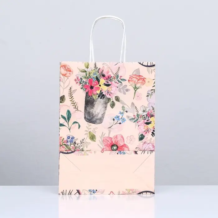 Пакет крафт Пакет крафт "Нежность", 18 х 8 х 25 см, 80 г/м2