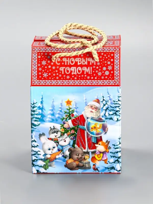 Подарочная новогодняя коробка &laquo;Золотая рыбка&raquo;, для сладких подарков, 18&times;18&times;14 см