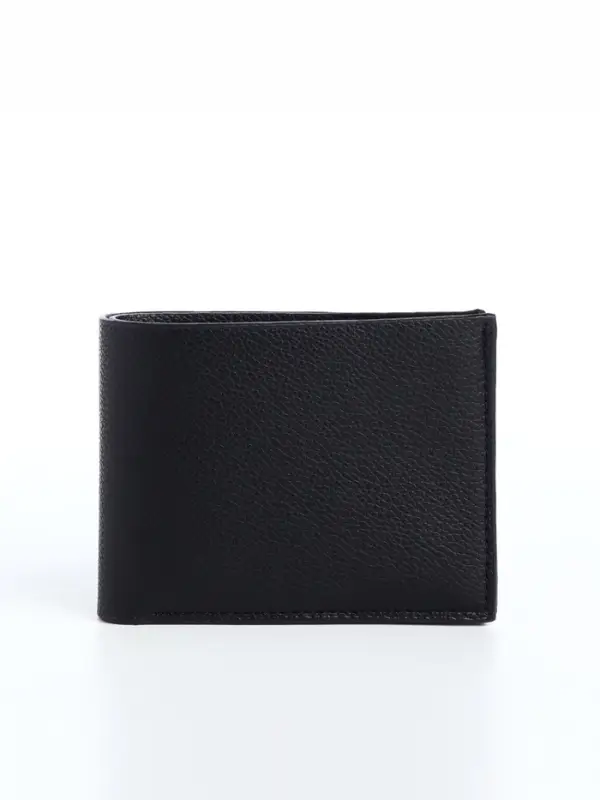 Портмоне мужское, без застёжки, отдел для карт, монет, чёрное