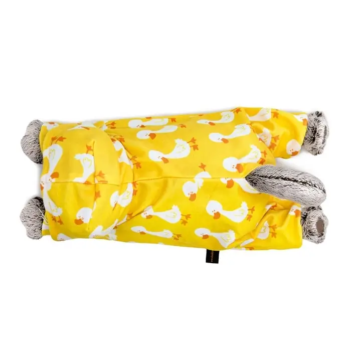 Мягкая игрушка "Кот Басик в комбинезоне с принтом "Гусик" лежачий, 25 см Kl25-003