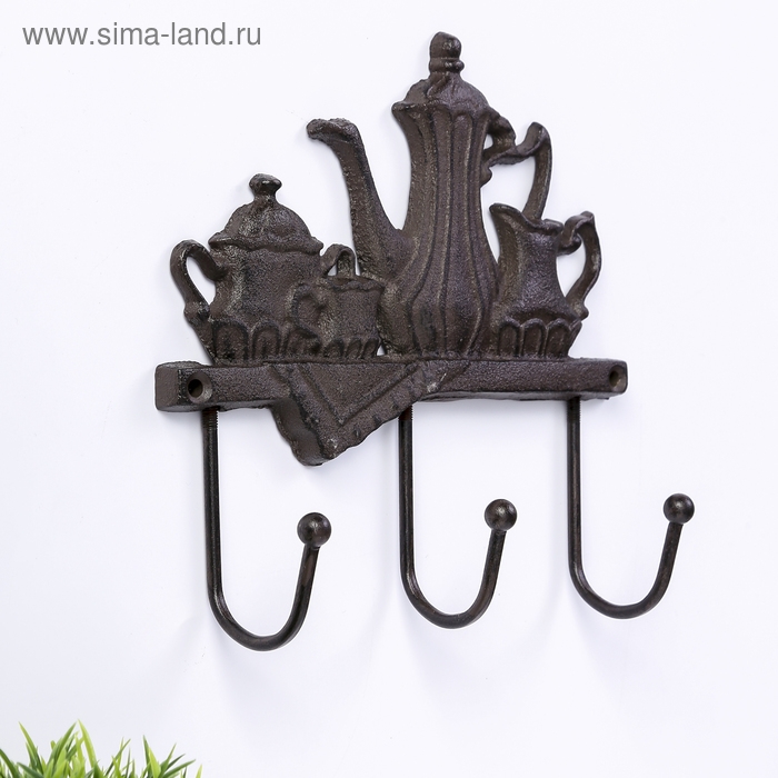 Крючки декоративные металл Крючки декоративные металл "Чаепитие" 18х20х5,5 см