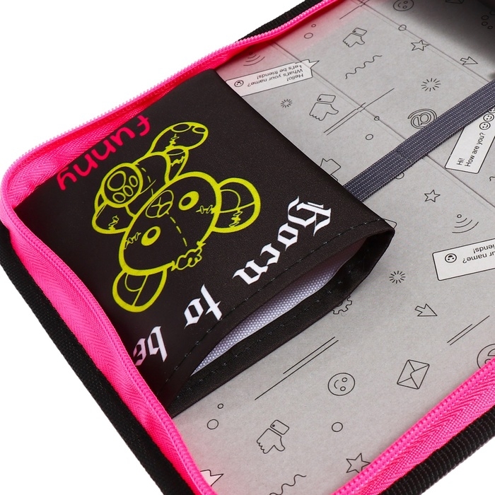 Пенал 1 секция 140 х 210 х 40 мм, откидной карман и косметичка, тканевый, Calligrata TOP Content Пенал 1 секция 140 х 210 х 40 мм, откидной карман и косметичка, тканевый, Calligrata TOP Content "Медведь"