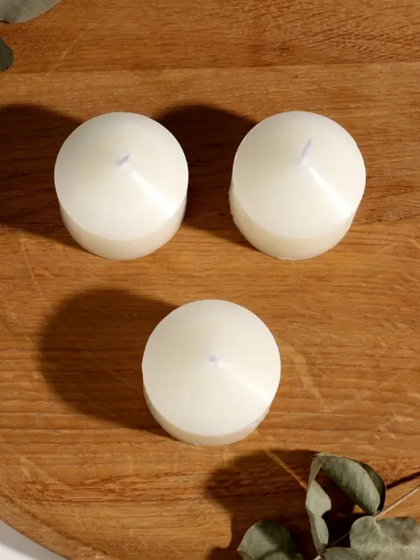 Набор свечей "Столбики белые" 3 шт d=5,5 см h=4,5 см 11х10х4,5 см