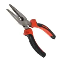 Длинногубцы ЛОМ, шлифованные, двухкомпонентные рукоятки, 160 мм