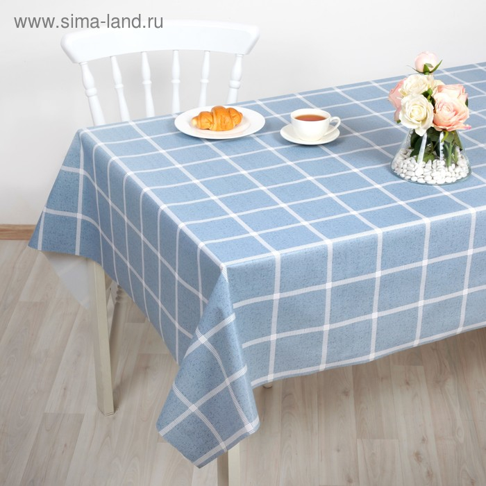Клеёнка на стол, на тканевой основе, рулон 20 метров, ширина 137 см, толщина 0,25 мм, цвет голубой Клеёнка на стол, на тканевой основе, рулон 20 метров, ширина 137 см, толщина 0,25 мм, цвет голубой