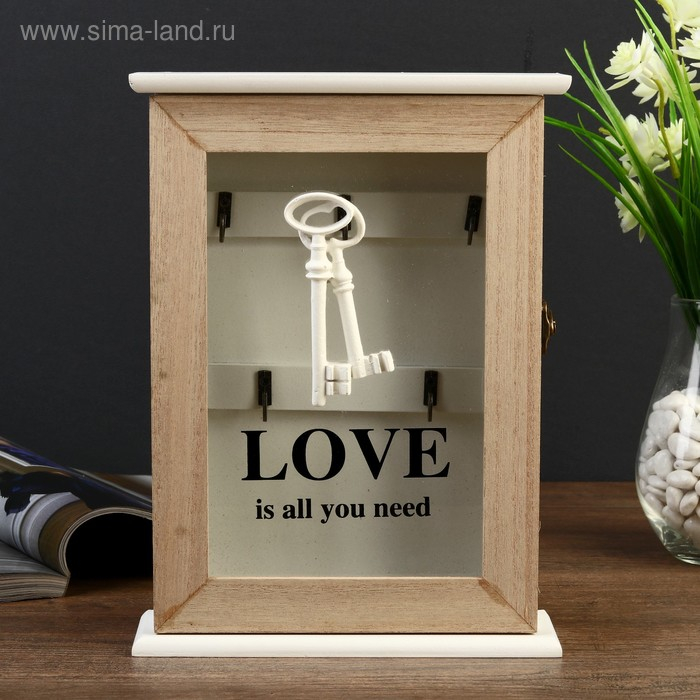 Ключница дерево 5 крючков Ключница дерево 5 крючков "Ключи. Любовь" 26х19х6 см