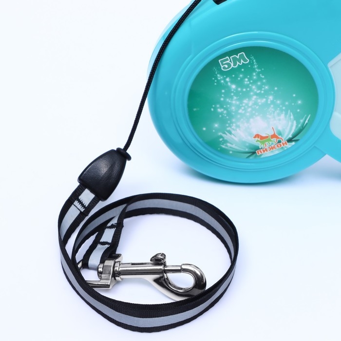 Рулетка Рулетка "Пижон" с прорезиненной ручкой, 5 м, до 25 кг, трос, бирюзово-зелёная