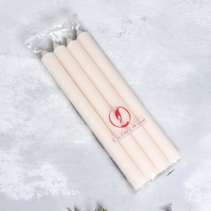 Набор свечей хозяйственных, 2,1х24,5 см, 11 ч, 80 г, 4 штуки Набор свечей хозяйственных, 2,1х24,5 см, 11 ч, 80 г, 4 штуки