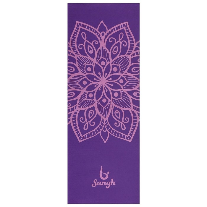 Коврик для йоги Sangh «Мандала», 173х61х0,4 см, цвет фиолетовый Коврик для йоги Sangh «Мандала», 173х61х0,4 см, цвет фиолетовый