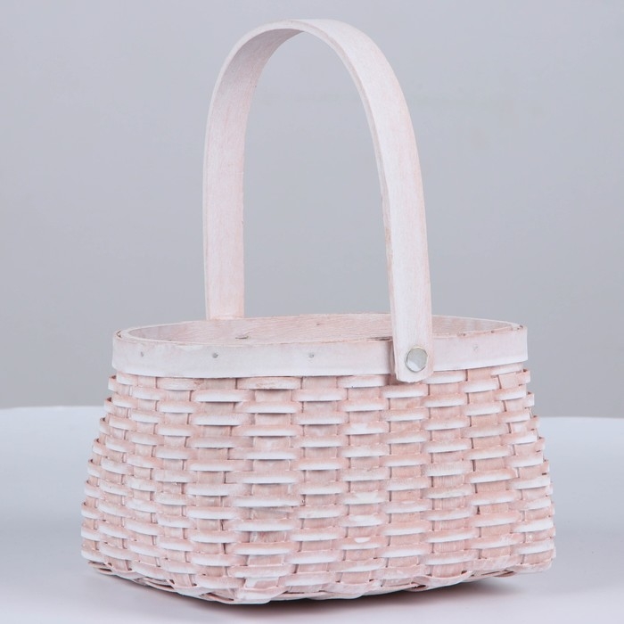 Корзина плетеная, секвойя, 17,5x15x11,5/23,5 см, розовый Корзина плетеная, секвойя, 17,5x15x11,5/23,5 см, розовый