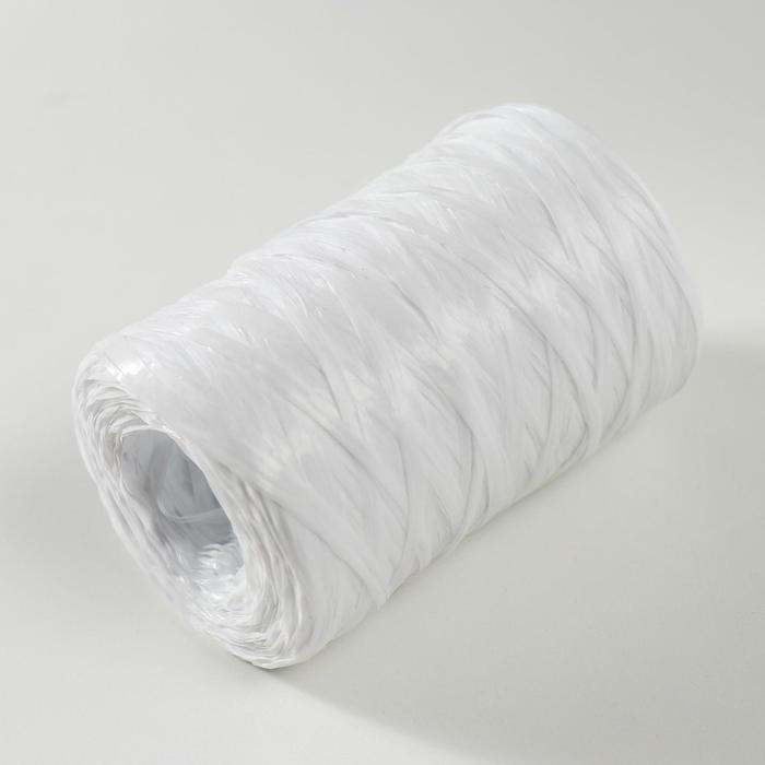Пряжа "Для вязания мочалок" 100% полипропилен 400м/100±10 гр в форме цилиндра (белый матов)