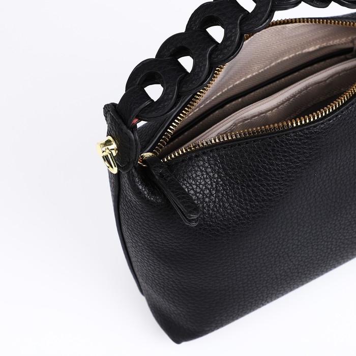 Сумка-багет на молнии, цвет чёрный Сумка-багет на молнии, цвет чёрный