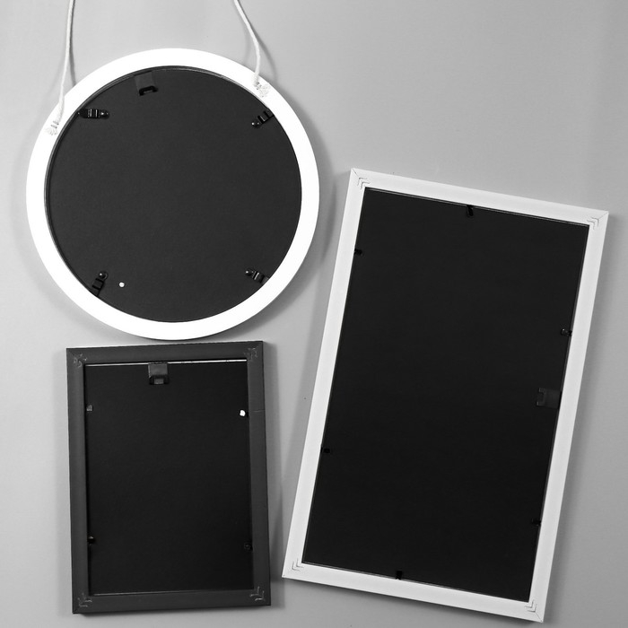 Фоторамка пластик на 7 фото+надпись+полочка  Фоторамка пластик на 7 фото+надпись+полочка "Family. Птицы" чёрно-белые набор 86х186 см