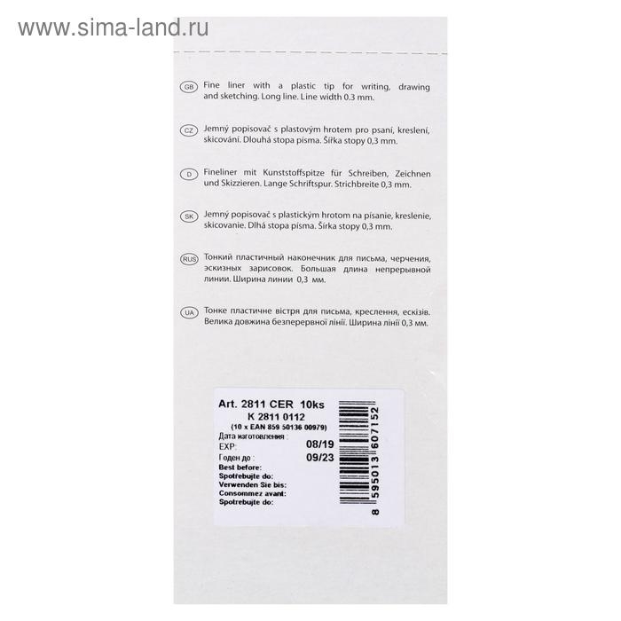 Ручка капиллярная Centropen 2811 0.8 мм, цвет чёрный, длина письма 1500 м, картонная упаковка Ручка капиллярная Centropen 2811 0.8 мм, цвет чёрный, длина письма 1500 м, картонная упаковка