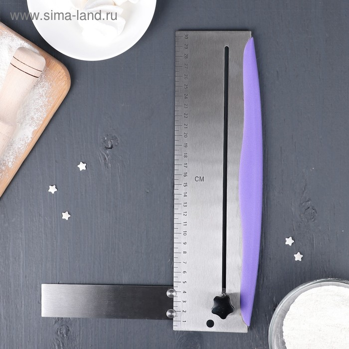 Шпатель кондитерский с размерной линейкой KONFINETTA, 2 части, 31×23×3 см, цвет фиолетовый Шпатель кондитерский с размерной линейкой KONFINETTA, 2 части, 31×23×3 см, цвет фиолетовый