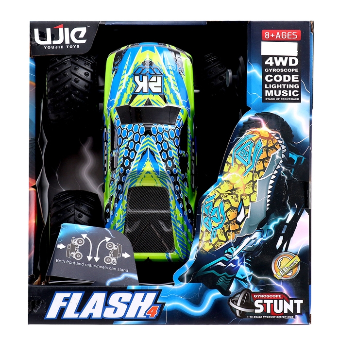 Джип Flash, радиоуправляемый, балансирует на задних колесах, полный привод, гироскоп Джип Flash, радиоуправляемый, балансирует на задних колесах, полный привод, гироскоп