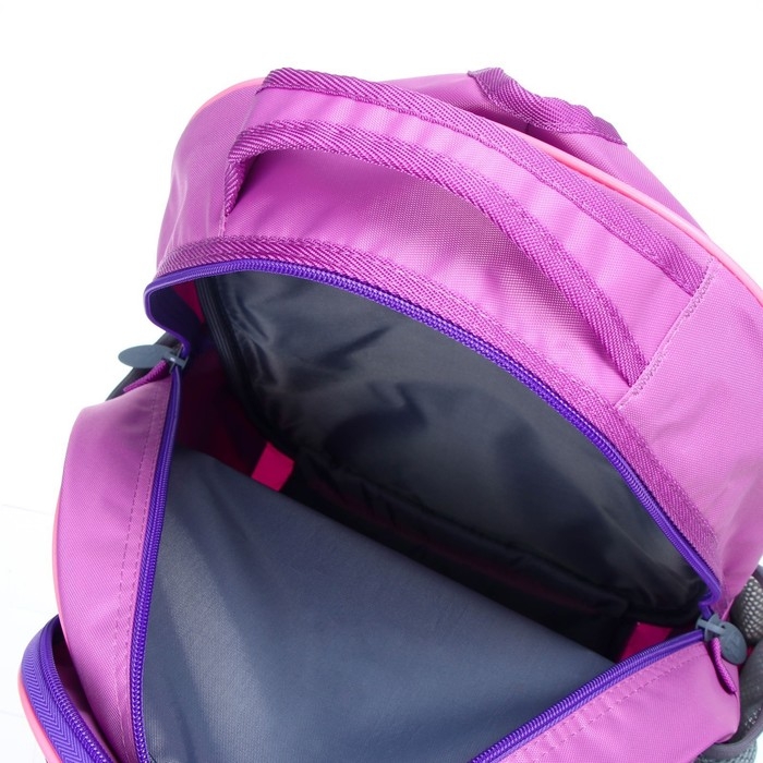 Рюкзак школьный, 36 х 23 х 13 см, эргономичная спинка, Calligrata П Рюкзак школьный, 36 х 23 х 13 см, эргономичная спинка, Calligrata П "Совушка", сиреневый