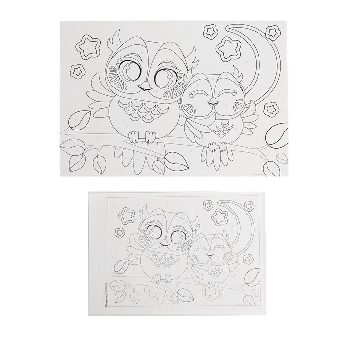 Картина по номерам для детей «Совушки», 20 х 28,5 см Картина по номерам для детей «Совушки», 20 х 28,5 см