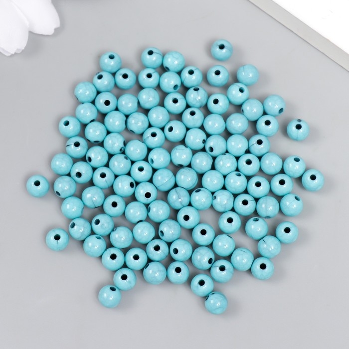 Бусины для творчества пластик Бусины для творчества пластик "Имитация бирюзы" d=0,6 см набор 20 гр