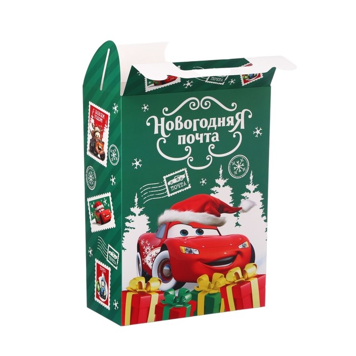 Коробка подарочная складная Коробка подарочная складная "Новогодняя почта", 20х33х10 см, Тачки