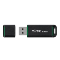 Флешка Mirex SPACER, 64 Гб ,USB2.0, чт до 25 Мб/с, зап до 15 Мб/с, чёрная