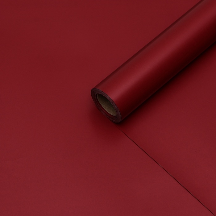 Пленка для цветов тонированная, матовая, вишневый, 0,5 х 10 м ±1 см, 65 мкм