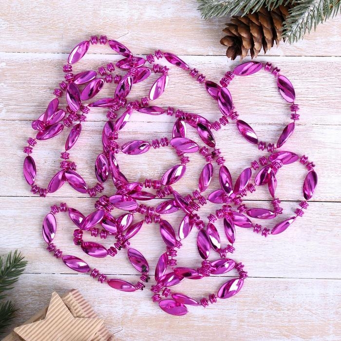 Бусы на ёлку 2,7 м Бусы на ёлку 2,7 м "Бочонки и волна" микс