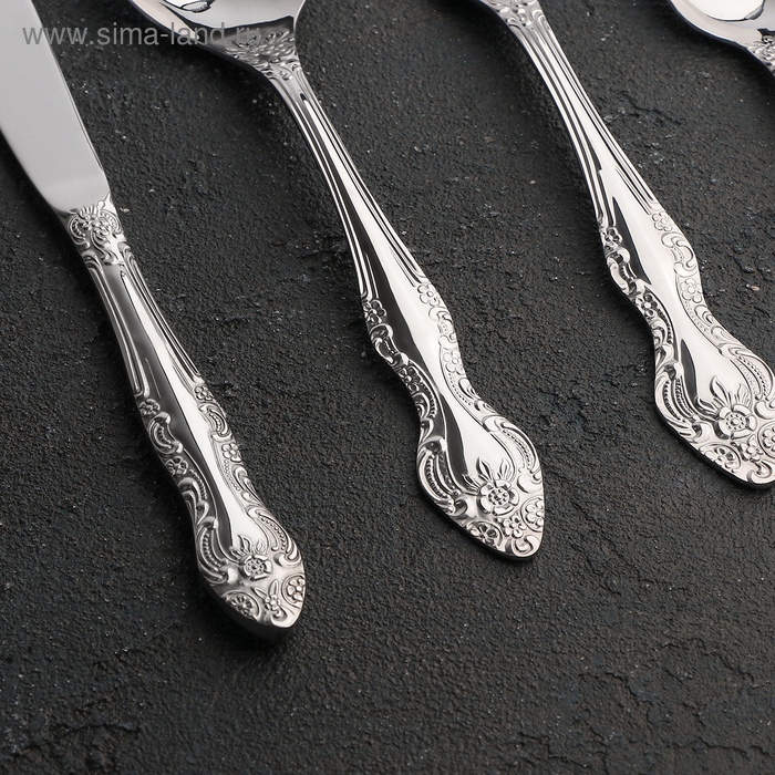 Набор столовый «Тройка», 30 предметов, цвет серебряный Набор столовый «Тройка», 30 предметов, цвет серебряный