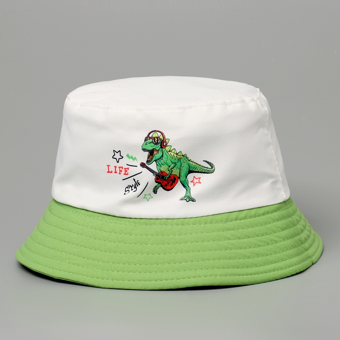 Панама детская для мальчика Dino life style, цвет белый, р-р 54 Панама детская для мальчика Dino life style, цвет белый, р-р 54