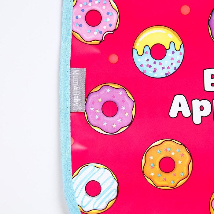 Нагрудник для кормления «Пончики» непромокаемый на липучке, с карманом Нагрудник для кормления «Пончики» непромокаемый на липучке, с карманом