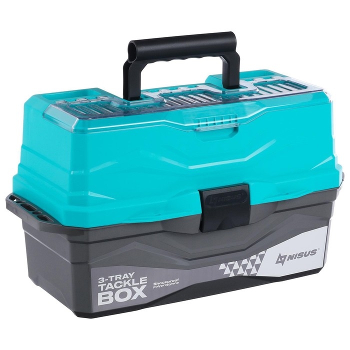 Ящик рыболовный Tackle Box трёхполочный NISUS, бирюзовый Ящик рыболовный Tackle Box трёхполочный NISUS, бирюзовый
