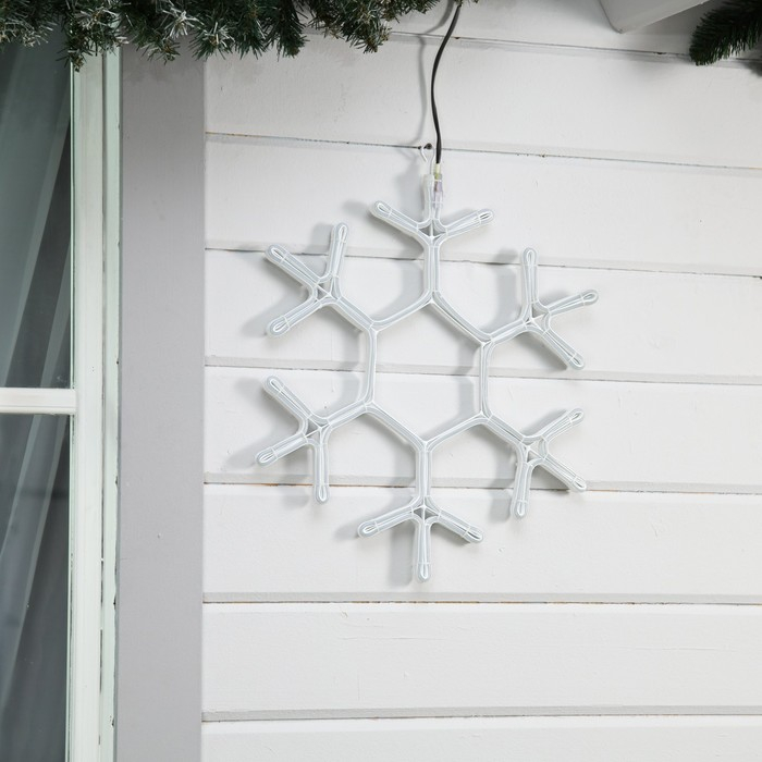 Неоновая фигура «Снежинка», 50 см, 480 LED, 220 В, свечение синее Неоновая фигура «Снежинка», 50 см, 480 LED, 220 В, свечение синее