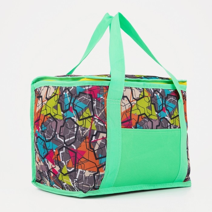 Термосумка на молнии 13 л, цвет разноцветной/зелёный Термосумка на молнии 13 л, цвет разноцветной/зелёный