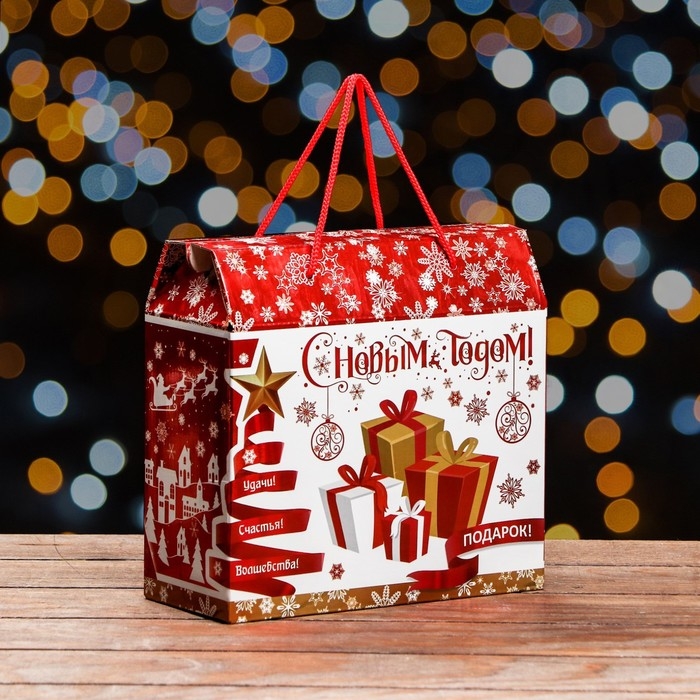 Новый год. Коробка подарочная складная Новый год. Коробка подарочная складная "Аврора" 23 х 10 х 22 см.
