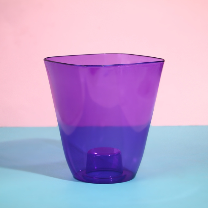 Горшок для орхидей, 2,5 л, 16,4 &times; 18,5 см, пластик, прозрачно-фиолетовый