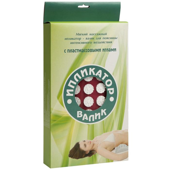 Аппликатор Кузнецова, валик для поясницы, спанбонд, красный, 19 x 32 см. Аппликатор Кузнецова, валик для поясницы, спанбонд, красный, 19 x 32 см.